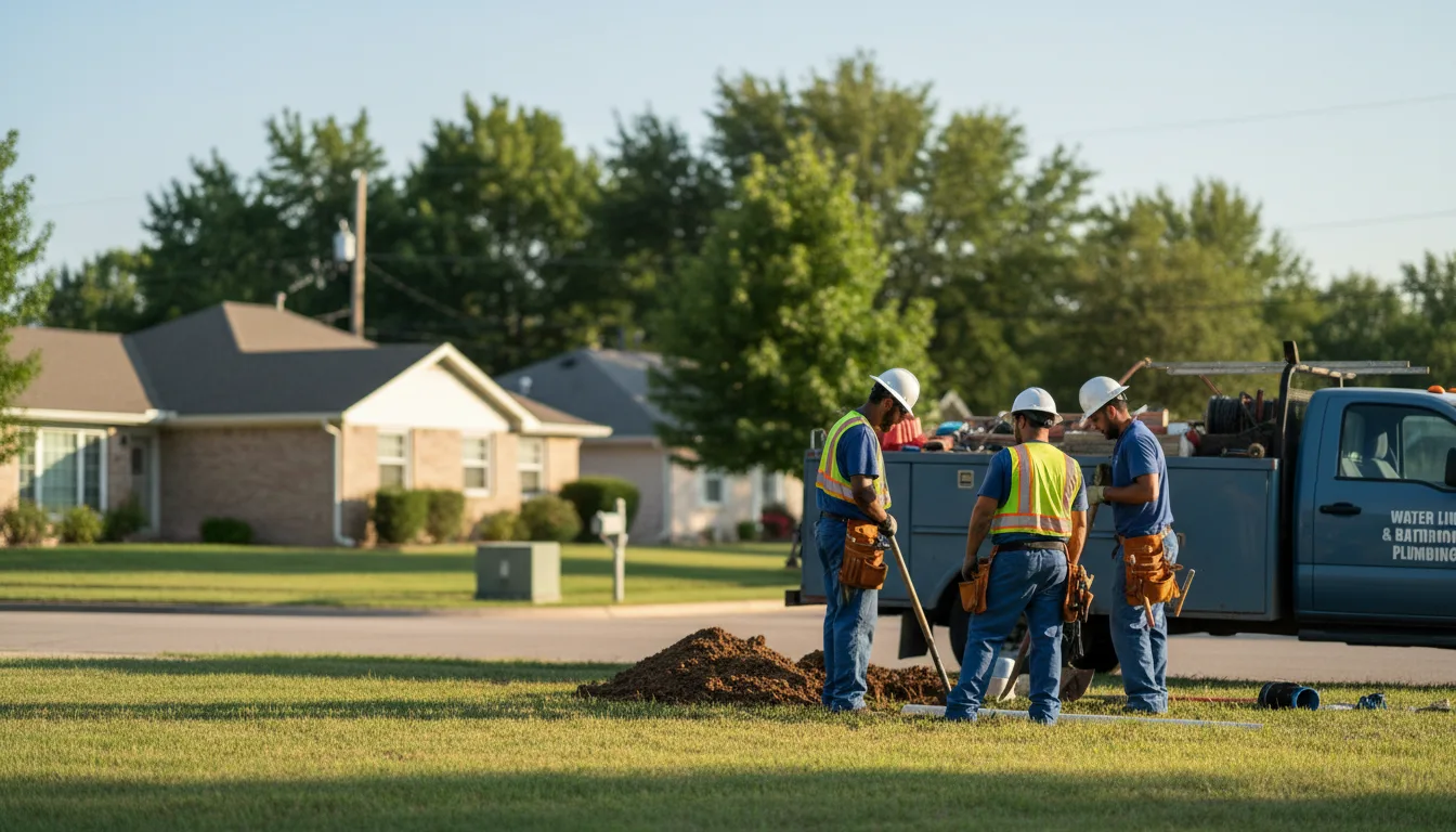 Residential water line and bathroom plumbing service in Iberia, OH
